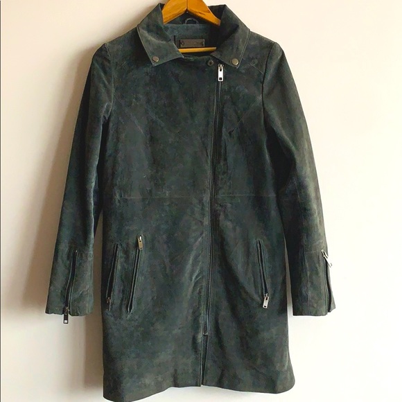 Suede leather coat, NWOT - Picture 3 of 9